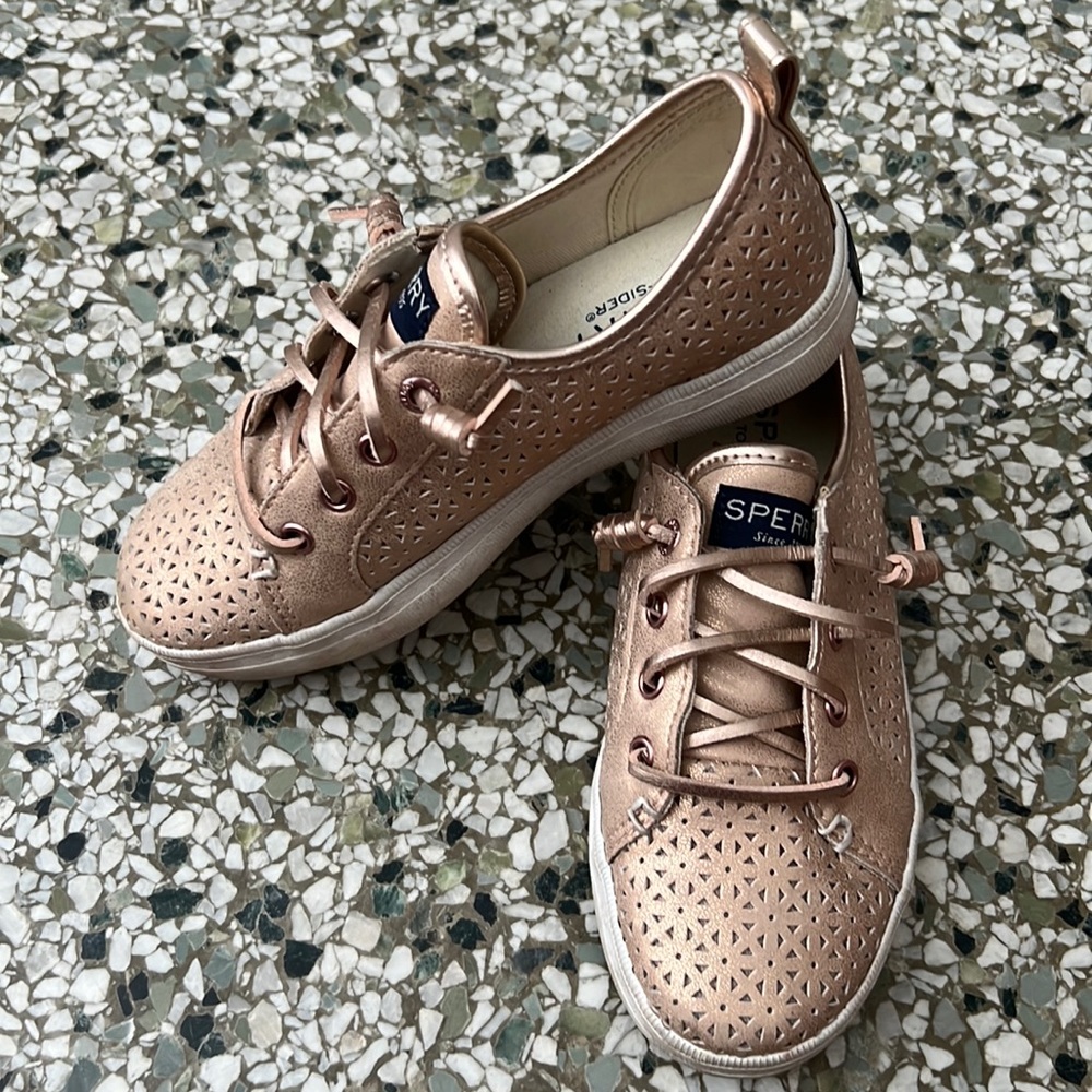Gold Sperry Top Sliders